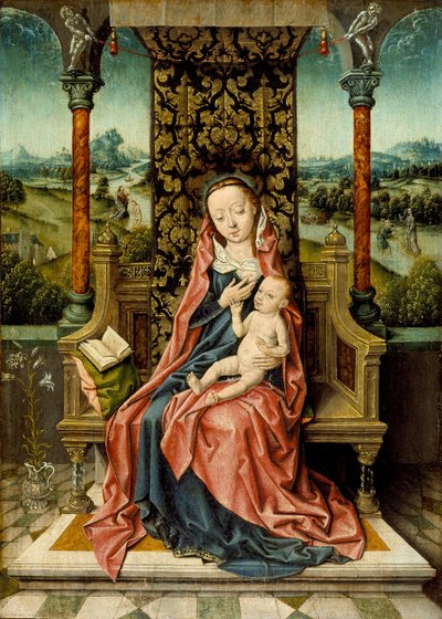 Madonna en kind op de troon door Aelbrecht Bouts